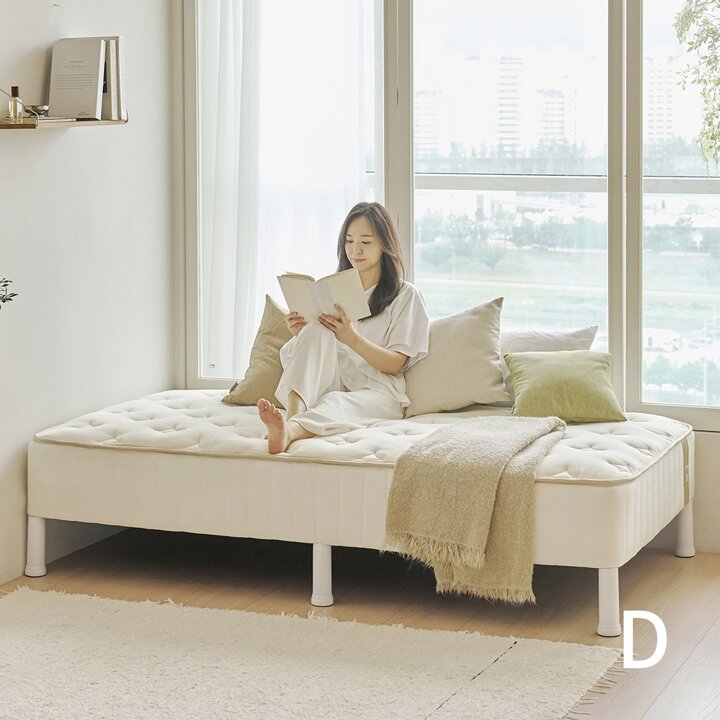 아씨방가구 에이셀 오가닉 독립스프링 매트리스 일체형 침대 D