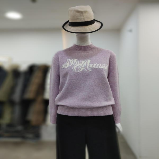 SI 세이브존04 하이넥 비즈 레터링 니트 SLU1129550PI