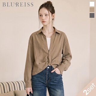 [블루레이스] [2SET]꼬임 포인트 블라우스+나시_B6F1BL5291