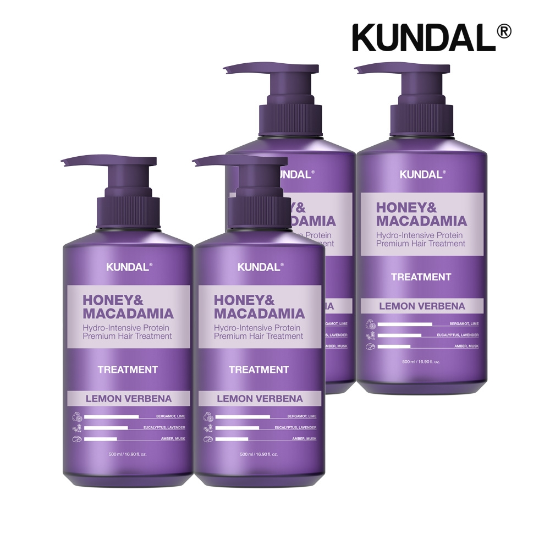 쿤달 허니 앤 마카다미아 단백질 트리트먼트 레몬버베나 500ml x4개