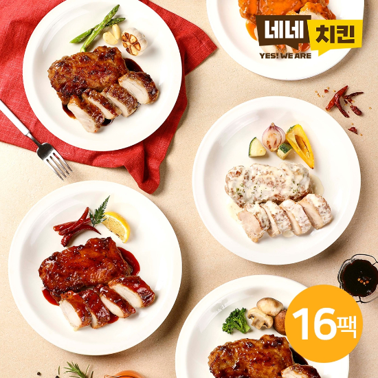 [네네치킨]  네꼬닭 순살 닭다리 5종 16팩 골라담기
