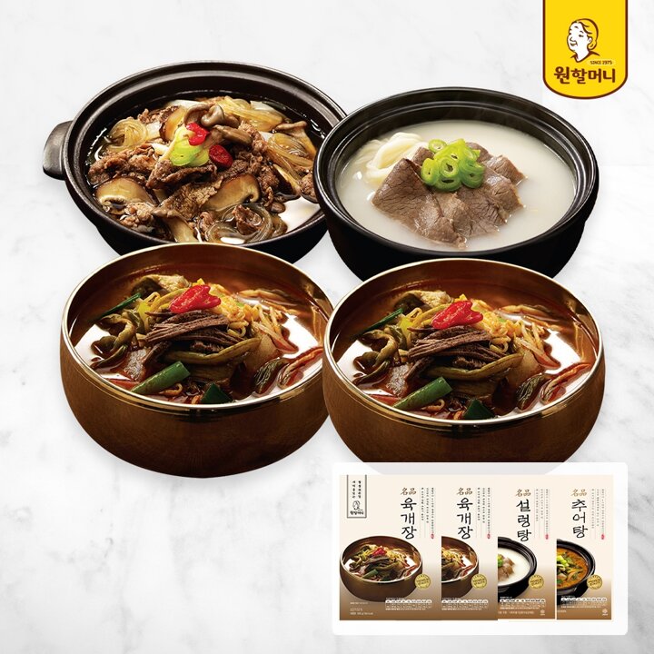 [원할머니] 명품육개장 600g x 2팩 + 명품설렁탕 600g x 1팩 + 버섯 뚝배기불고기 410g x 1팩