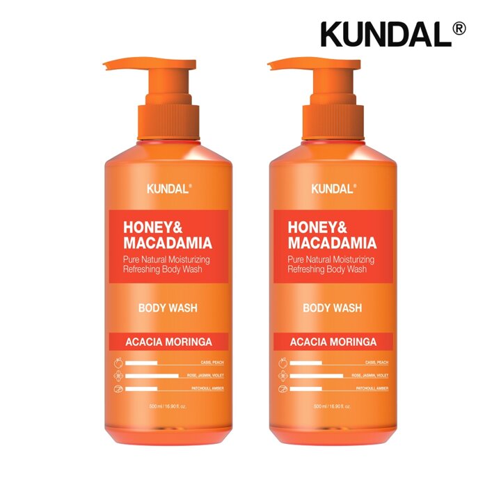 쿤달 허니 앤 마카다미아 퓨어 바디워시 아카시아 모링가 500ml x2개
