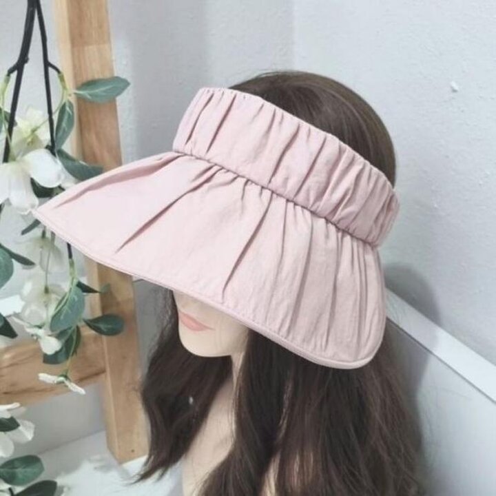 35835894-[애슬릿]여성무지와이드왕챙주름돌돌이썬캡모자