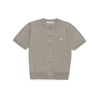 메종키츠네 여성 베이비폭스 메리노 울 숏 슬리브 가디건 티 리프 QW00510KT1181-0450