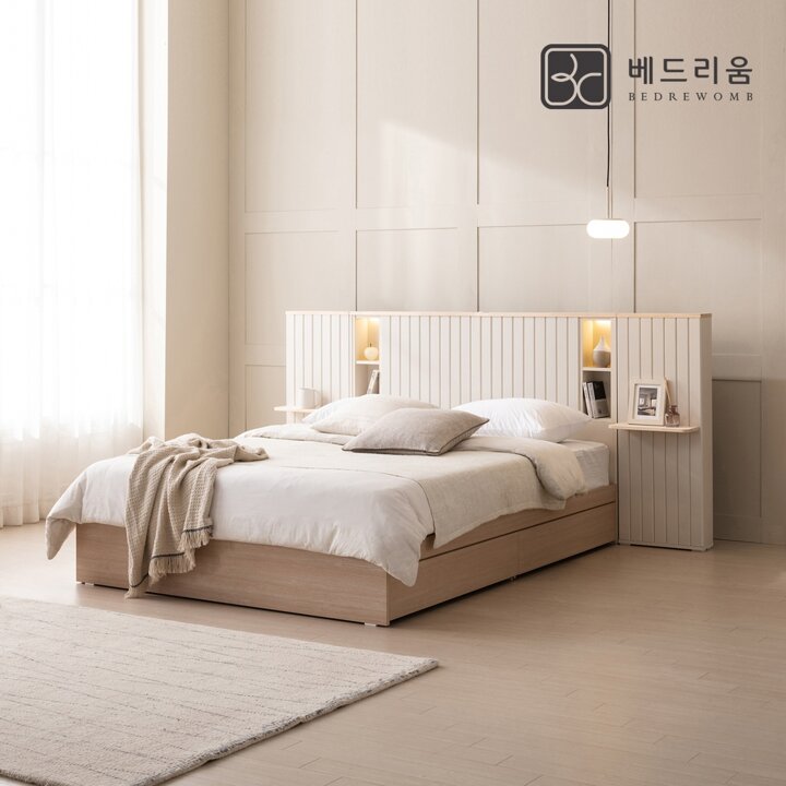 금성침대 베드리움 브리드 LED 원목침대Q+독립매트