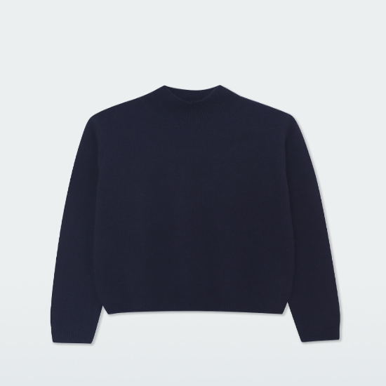 캐시미어 베이직 터틀넥 클로버 풀오버 (UFKKTN44ZC-NAVY)