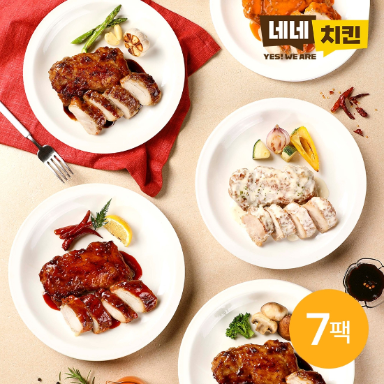 [네네치킨]  네꼬닭 순살 닭다리 5종 7팩 골라담기