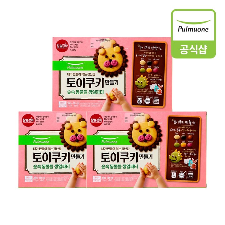 풀무원 토이쿠키 숲속동물들생일파티 300g 3개