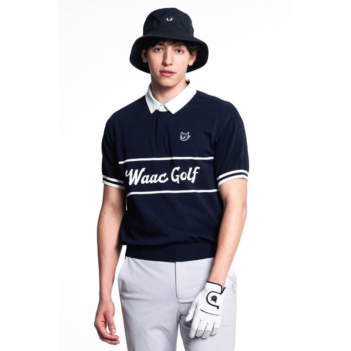 (신세계강남점)WAAC(왁골프)Men Jersey Collar Knit Polo WMWAM25202NYD
