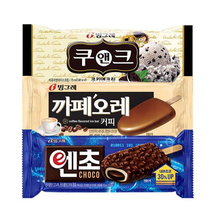 빙그레 쿠앤크바10개+카페오레10개+ 엔초10개