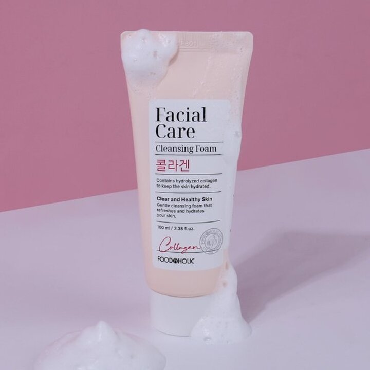 푸드어홀릭 페이셜 케어 클렌징폼 콜라겐 100ml /약알칼리성 모공탄력 클렌저
