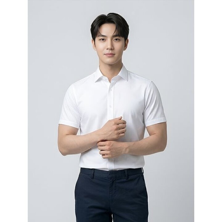 [하프클럽/BY파크랜드]화이트 T C 반팔 드레스 셔츠 A6DS2210626A