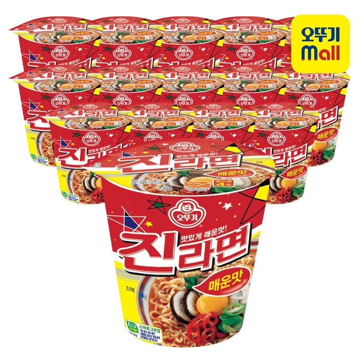 [본사직영] 오뚜기 진라면 매운맛 컵 65g 15개