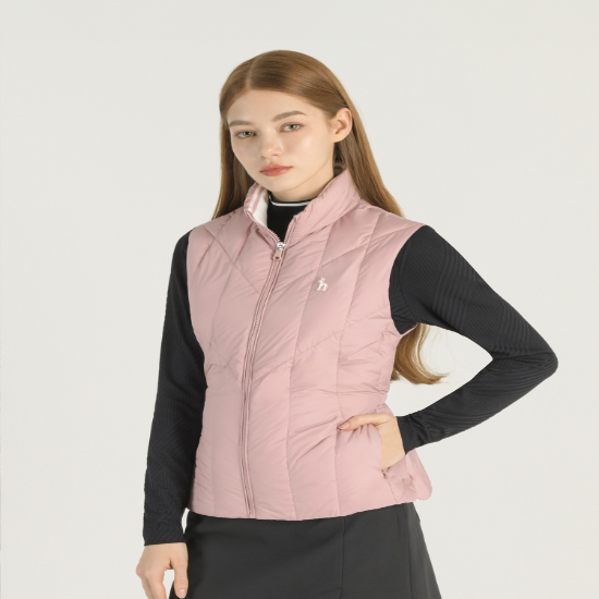헤지스 골프 여성 핑크 여성 간절기 다운 베스트 (HWJU5A111P2)