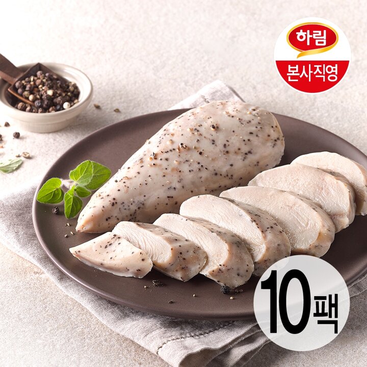 하림ㅣ냉장 닭가슴살 블랙페퍼100g 10팩