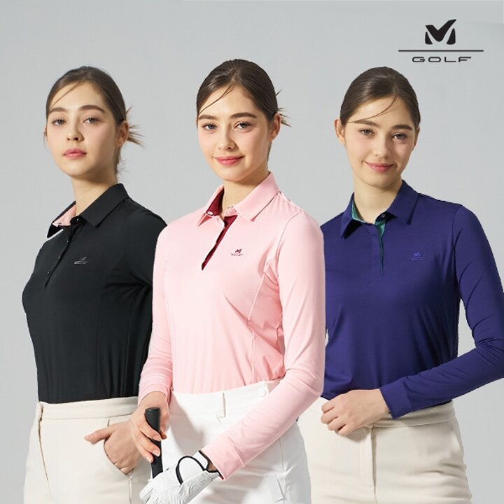 [밀레골프] 여성 로고 긴팔 카라티 3컬러 택1