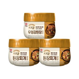 CJ제일제당 백설 다담 된장찌개양념530g x2개+우렁강된장 500g x1개