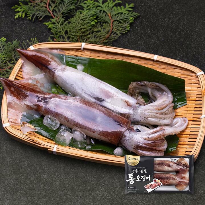 (방송 중 1미 더) 수산대로 국내산 손질 선동 통오징어 총 15미 280g(2미) x 7팩 + 140g(1미) 
