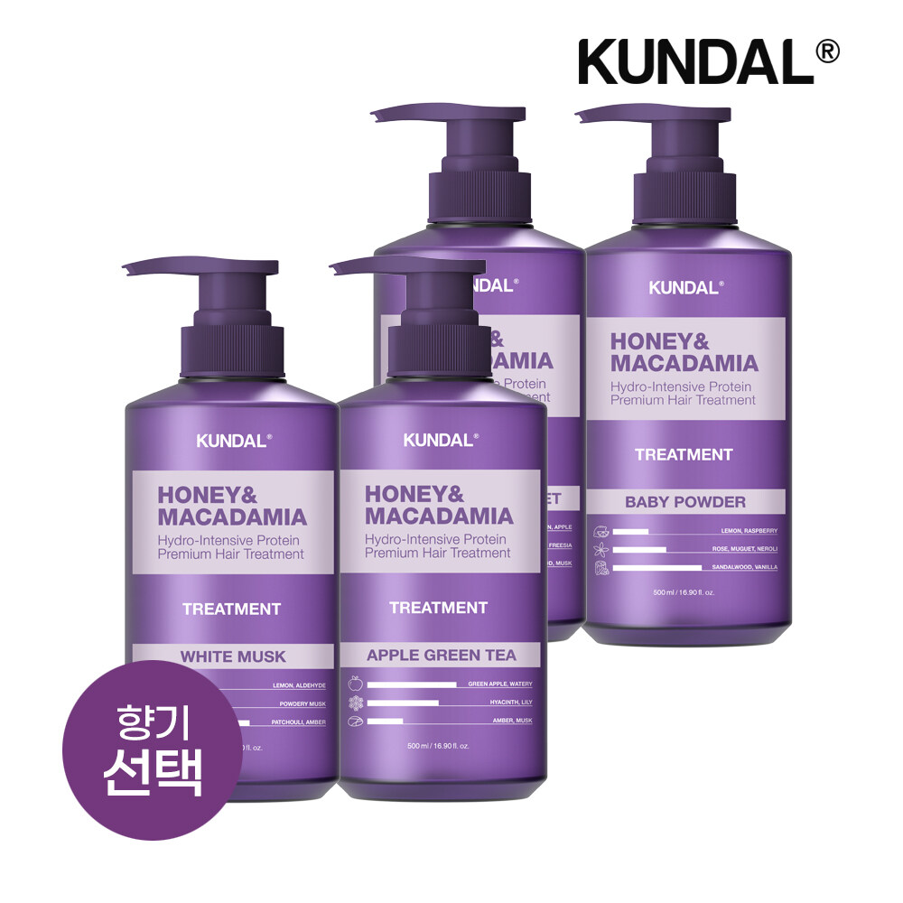 쿤달 허니 앤 마카다미아 단백질 트리트먼트 500ml x4개(선택)