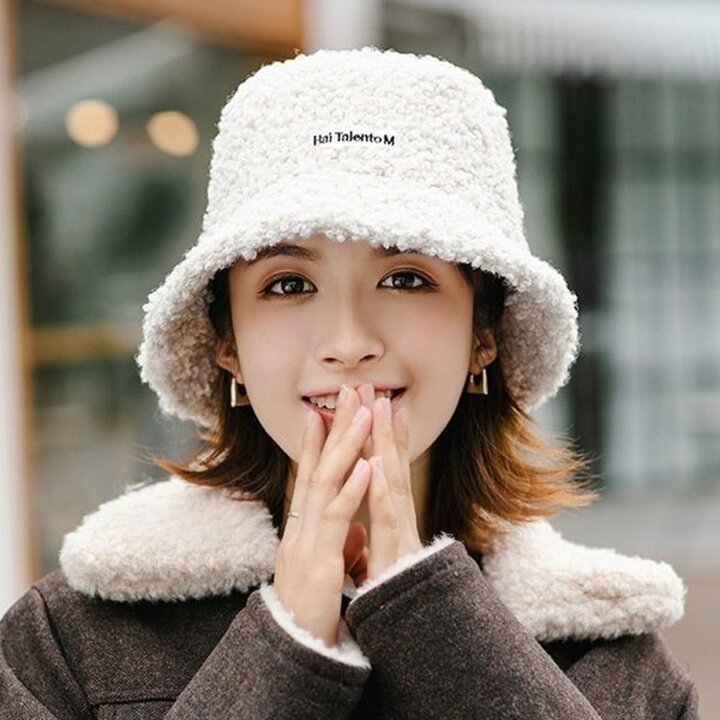 여성용 부드러운 뽀글이 벙거지 겨울모자
