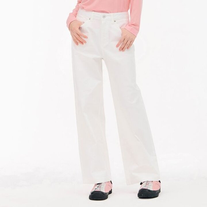 [하프클럽/체이스컬트]여성 화이트 와이드 데님 팬츠 EARG2365B01