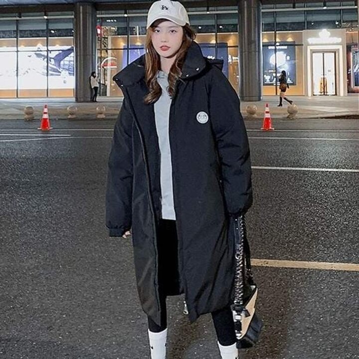 데일리 캐주얼 하이넥 후드 롱 패딩 점퍼 여성조끼 여자코트 자켓