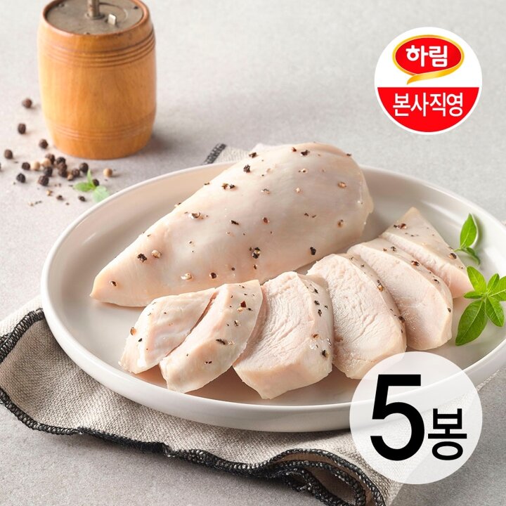 하림이닭 저염닭가슴살 블랙페퍼 100g 5팩