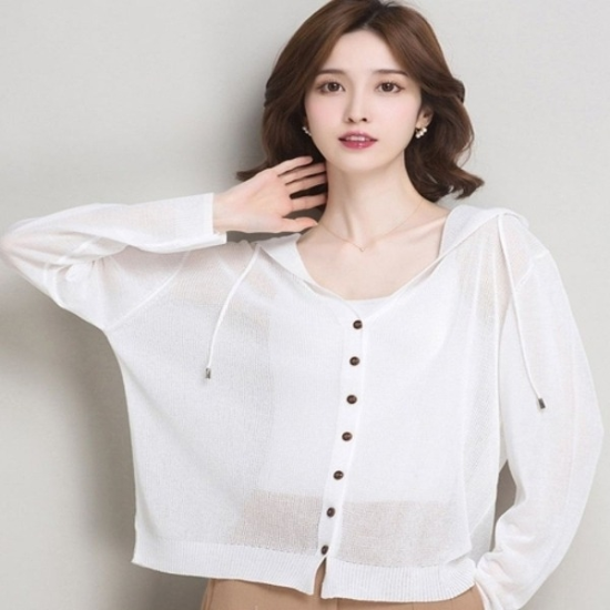 가디건 비치가디건 브이넥가디건 여자가디건 니트후드19802031667501