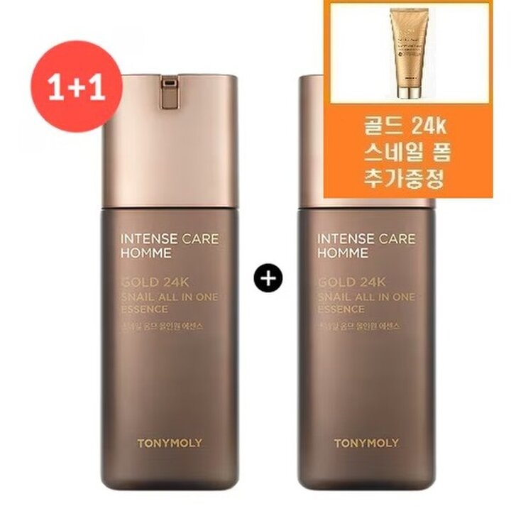 (신세계의정부점)(정품2개)인텐스케어 골드24K 스네일 옴므 올인원 에센스+사은품/골드24k 스네일 폼클렌저 증정