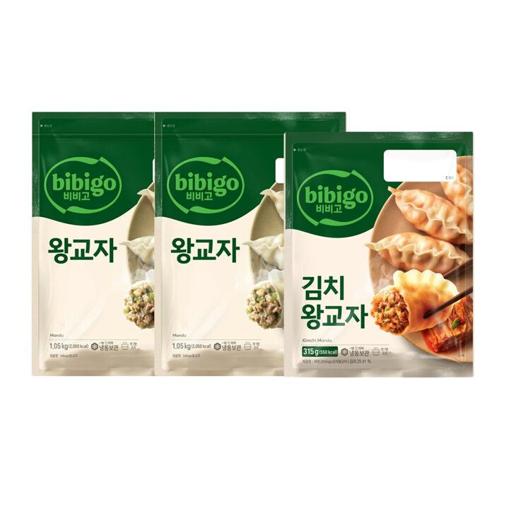 CJ 비비고 왕교자 1.05kg x2봉 + 김치왕교자 315g x1봉