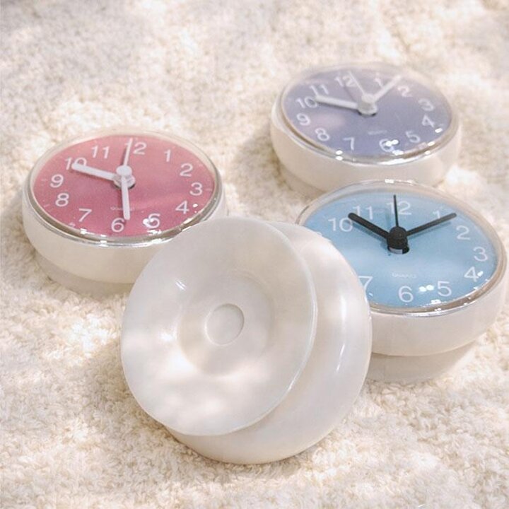미니파스텔흡착형욕실방수시계4color