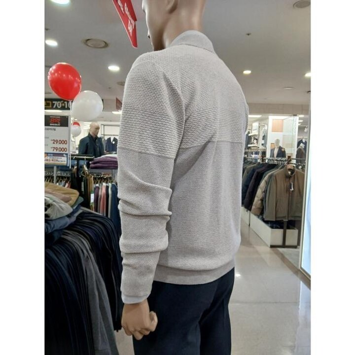 크로커다일세이브존05그라데이션조직감풀집업니트가디건아이보리AAKJ3372/93