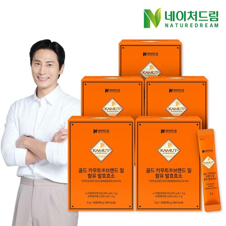 네이처드림 골드 카무트 브랜드밀 함유 발효효소 3g 30포 5박스 / 고역가