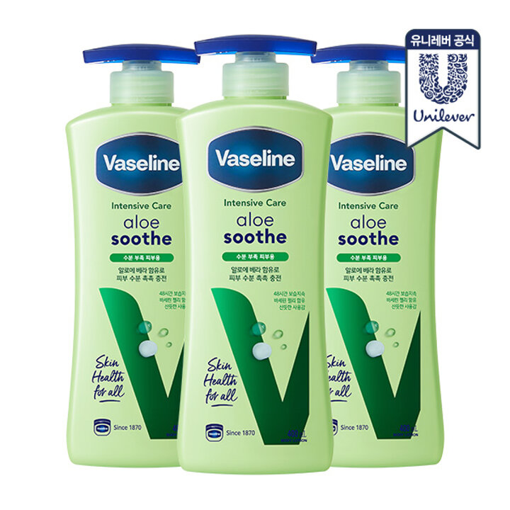 바세린 알로에 수드 바디로션 400ml 3개
