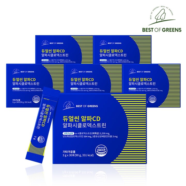 베스트오브그린 듀얼씬 알파CD 알파시클로덱스트린 30포 6박스 총180포