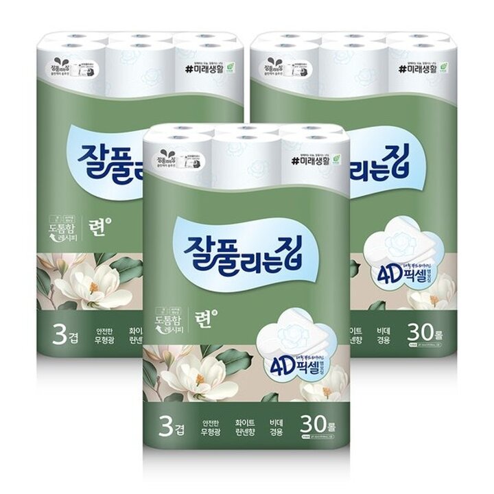 (신세계의정부점)미래생활 잘풀리는집 도톰한 레시피 련 30m30롤[3팩]