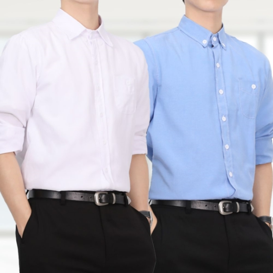 남성 셔츠 링클프리 무지 옥스포드 긴팔 셔츠