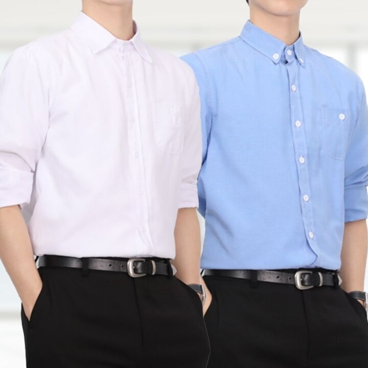 남성 셔츠 링클프리 무지 옥스포드 긴팔 셔츠