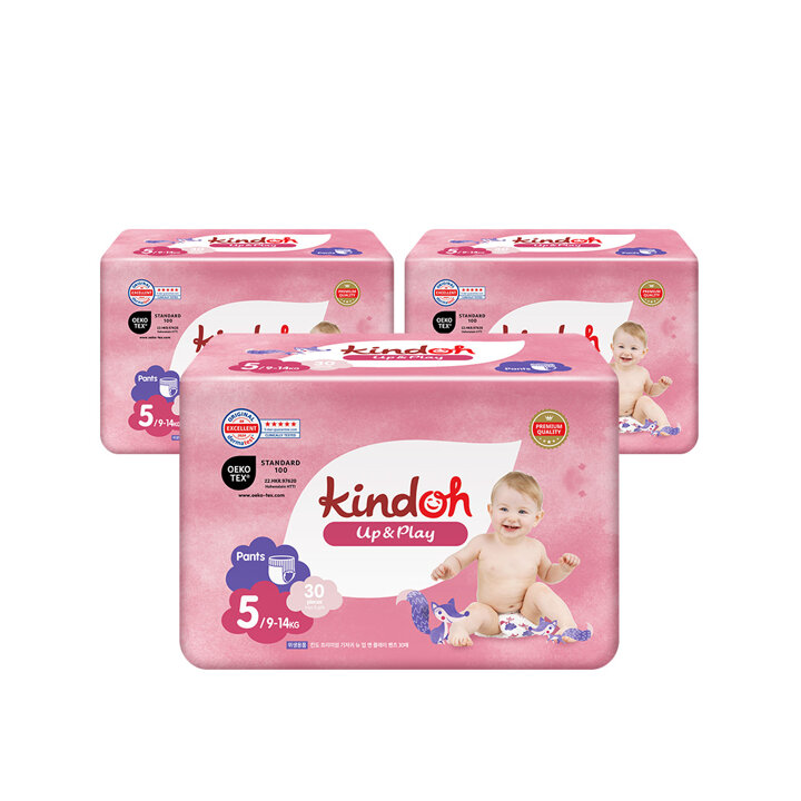 킨도 뉴업앤플레이 팬티형 기저귀 5단계 특대형 30매x3팩 90매 