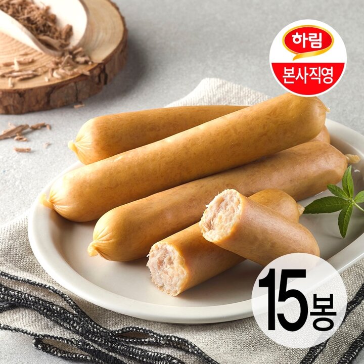 하림이닭 닭가슴살 소시지 훈제 120g 15팩