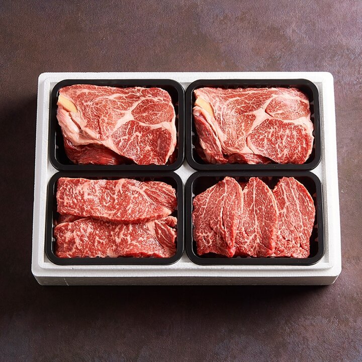 [냉장][농협영주한우]실속 가족 1+ 로스구이세트2호 (등심x2.안심.채끝) / 1.2kg /설선물세트