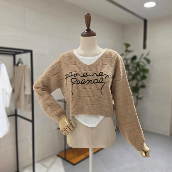 M26F9K123레터링니트민소매세트