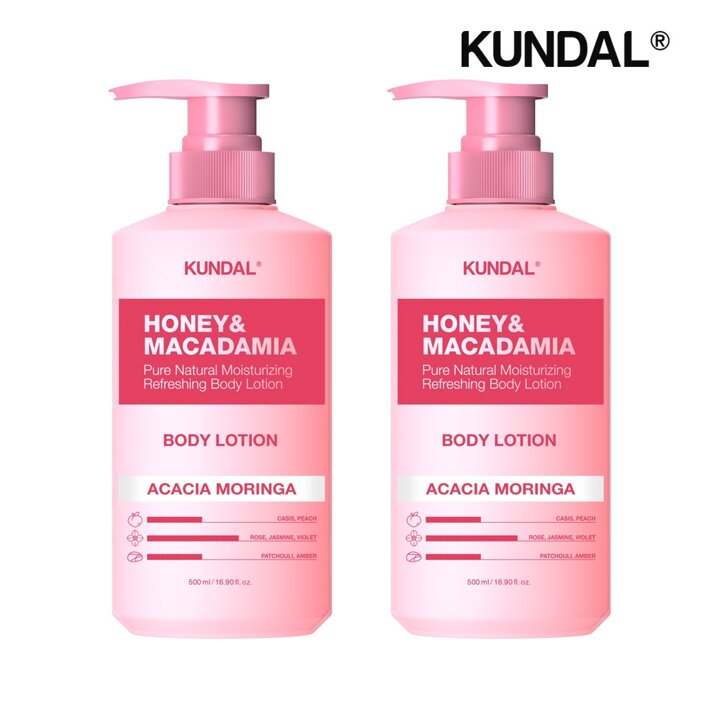 쿤달 허니 앤 마카다미아 퓨어 바디로션 아카시아 모링가 500ml x2개