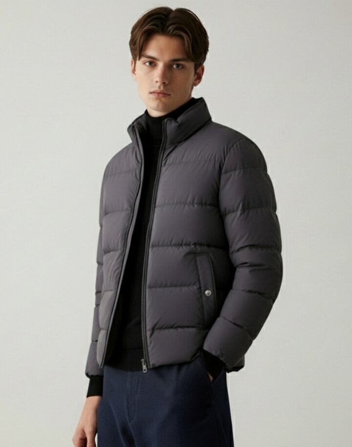 닥스 남성 [][Air Goose Down] 다크그레이 스탠카라 경량 구스다운 점퍼  (DMJU5D301G3)