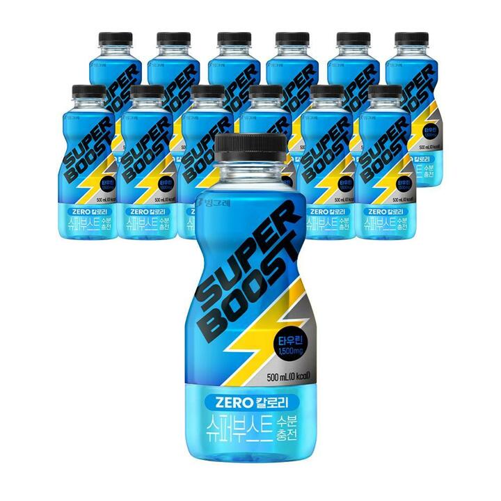 빙그레 슈퍼부스트 에너지드링크 수분충전 500ml 12개입 / 제로칼로리
