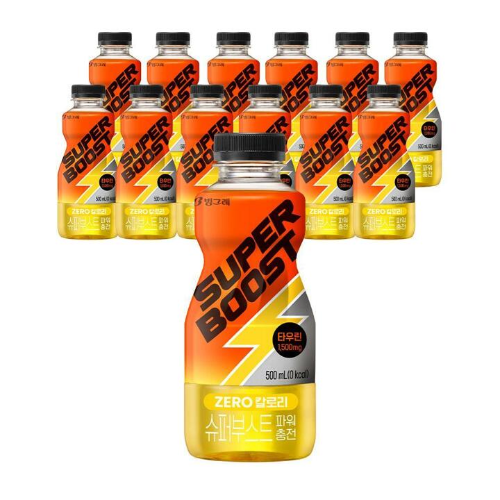 빙그레 슈퍼부스트 에너지드링크 파워충전 500ml 12개입 / 제로칼로리