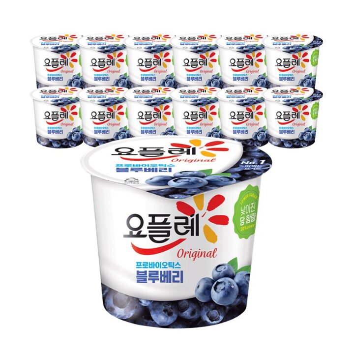 빙그레 요플레 홈 블루베리 180g 12입 요거트