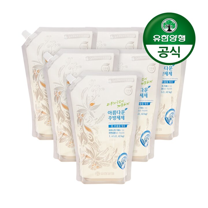 [유한양행]아름다운주방세제 쌀추출물 리필형 1400mL 6개