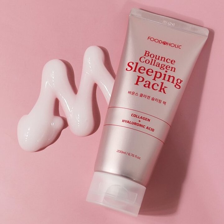 (무료배송)푸드어홀릭 바운스 콜라겐 슬리핑 팩 200ml /수분크림 수면팩 물광